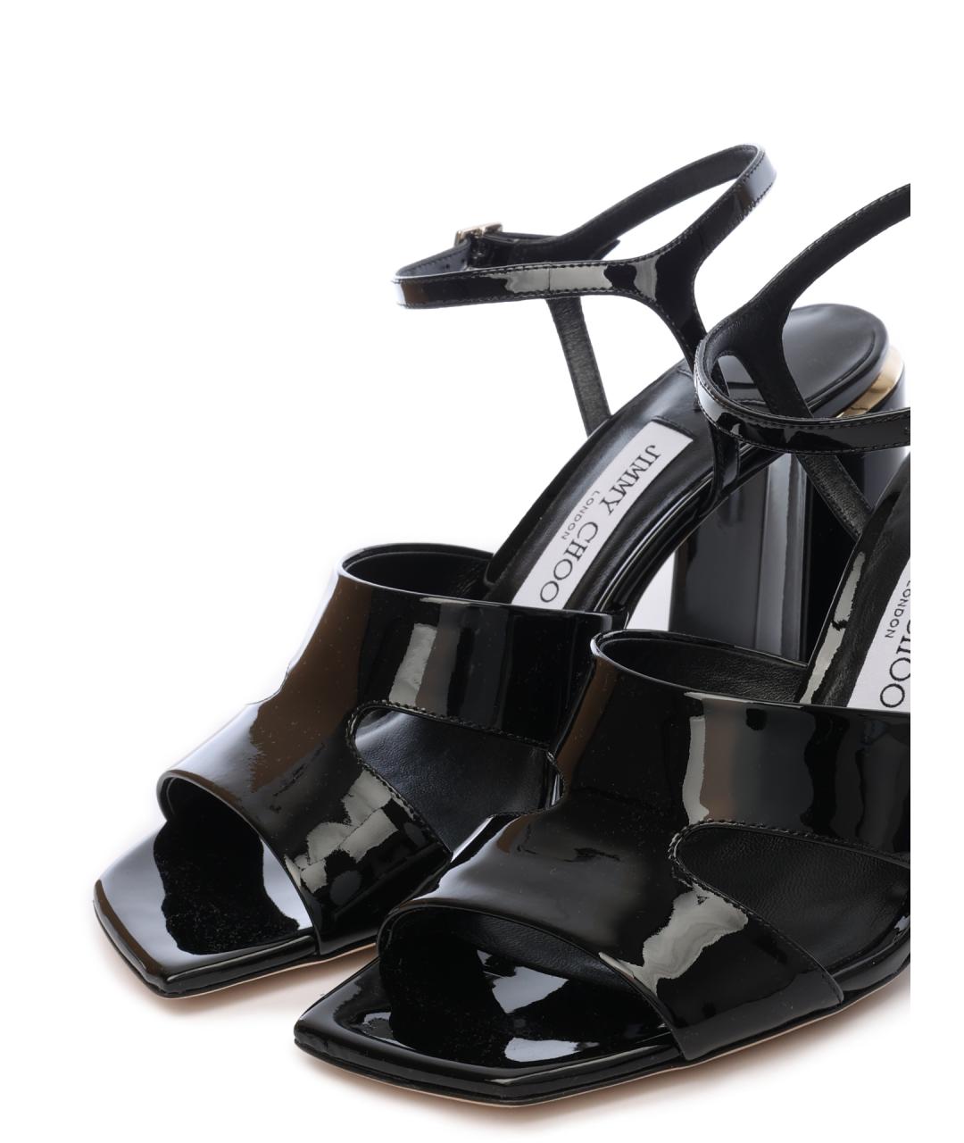 JIMMY CHOO Черные кожаные босоножки, фото 5