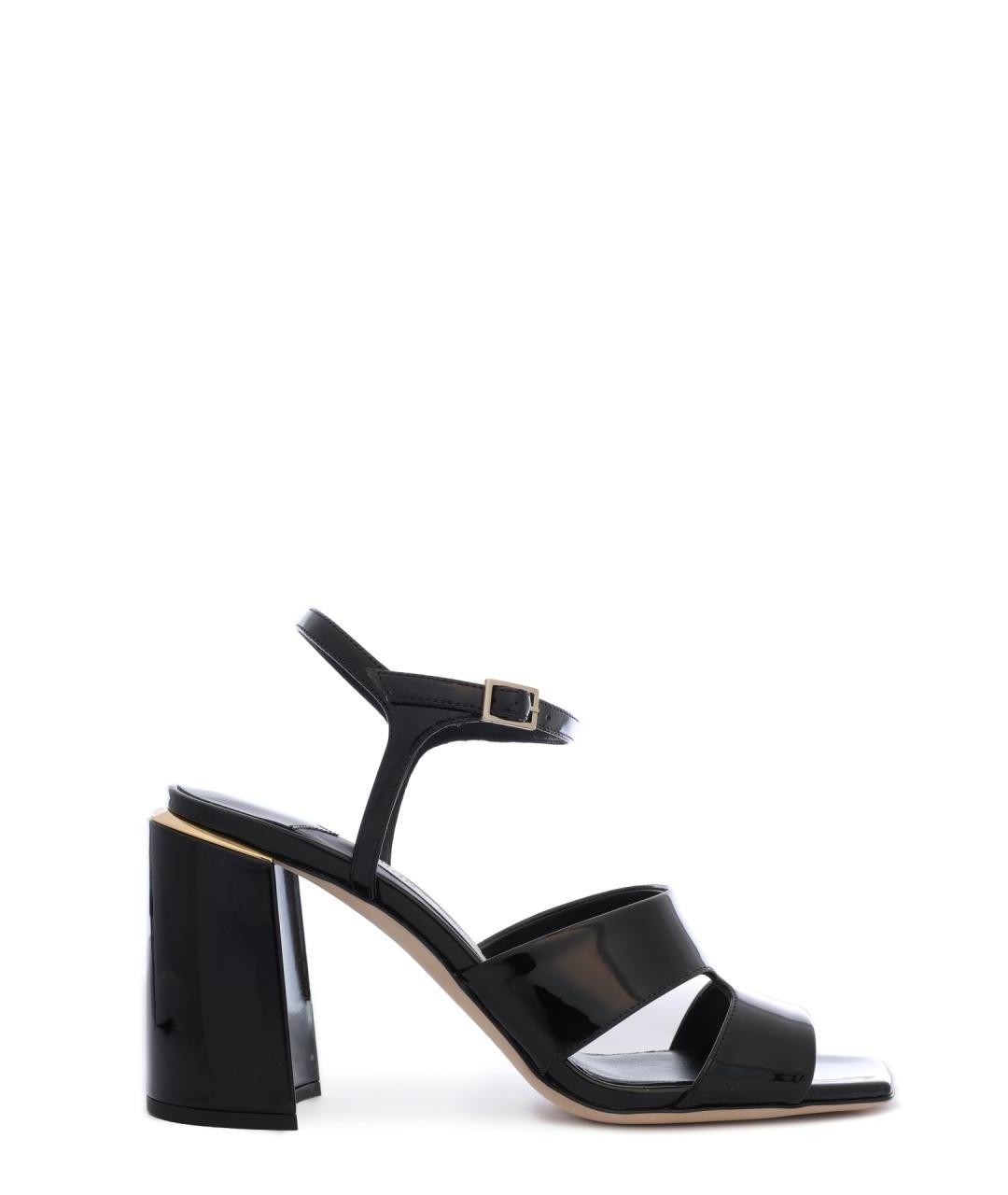 JIMMY CHOO Черные кожаные босоножки, фото 1