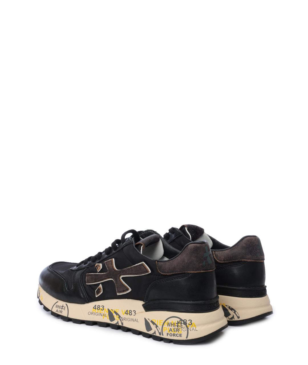 PREMIATA Черные кожаные низкие кроссовки / кеды, фото 3