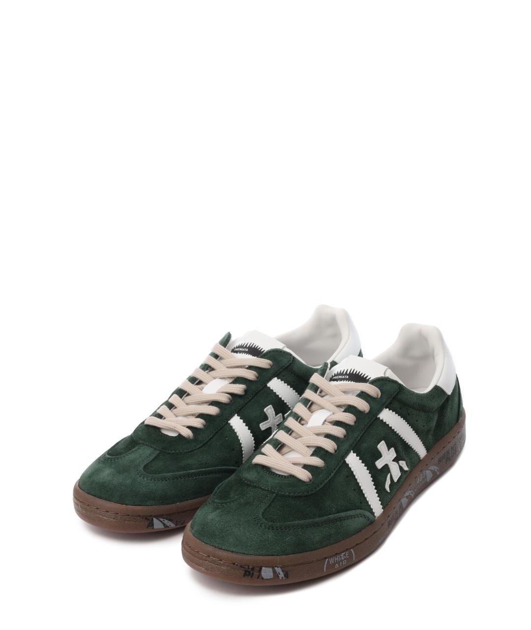 PREMIATA Зеленые замшевые низкие кроссовки / кеды, фото 2