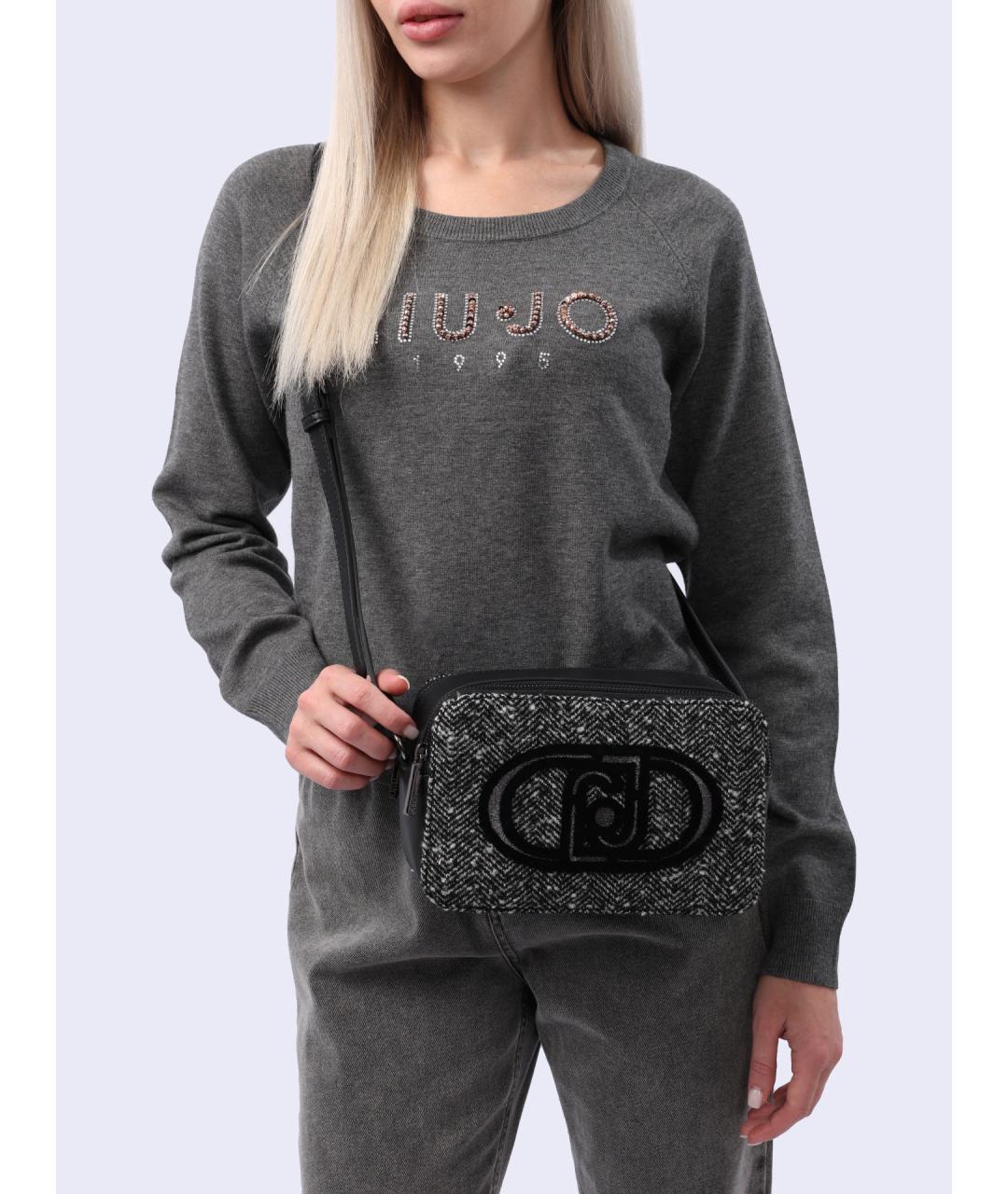 LIU JO Черная тканевая сумка через плечо, фото 5