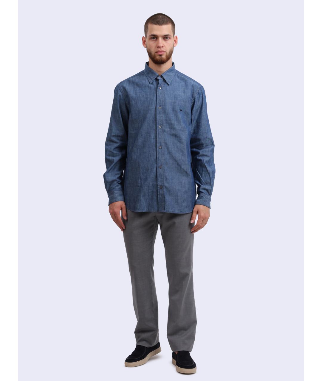 EMPORIO ARMANI Хлопковая кэжуал рубашка, фото 2