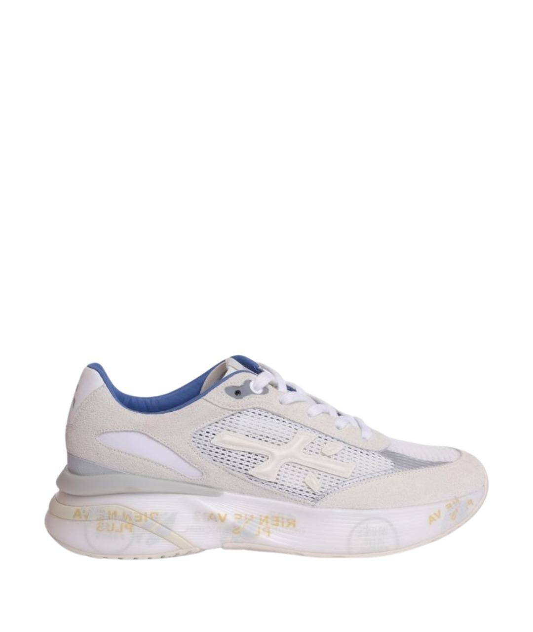 PREMIATA Белые текстильные низкие кроссовки / кеды, фото 1