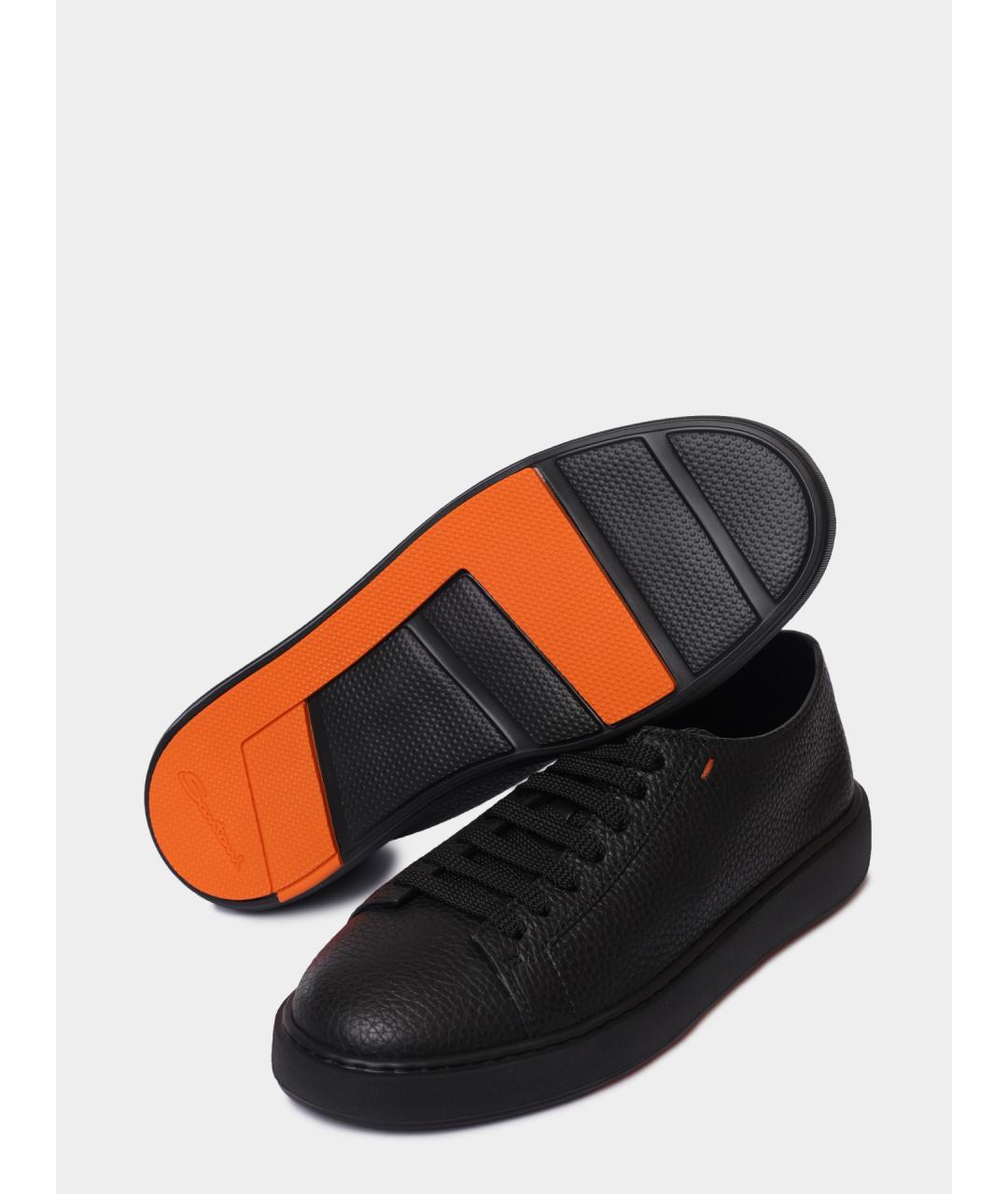 SANTONI Кожаные низкие кроссовки / кеды, фото 4