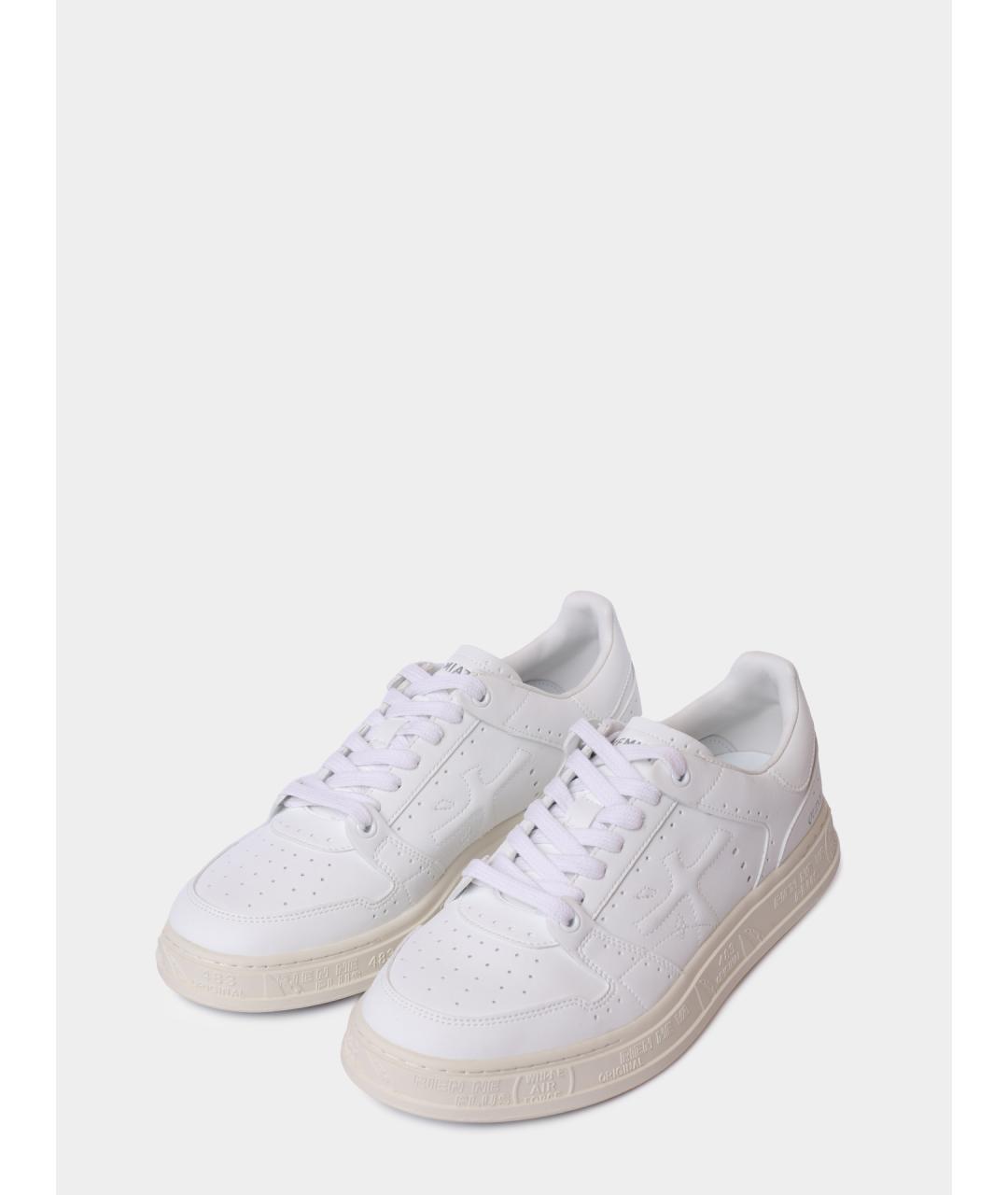 PREMIATA Белые кожаные низкие кроссовки / кеды, фото 2
