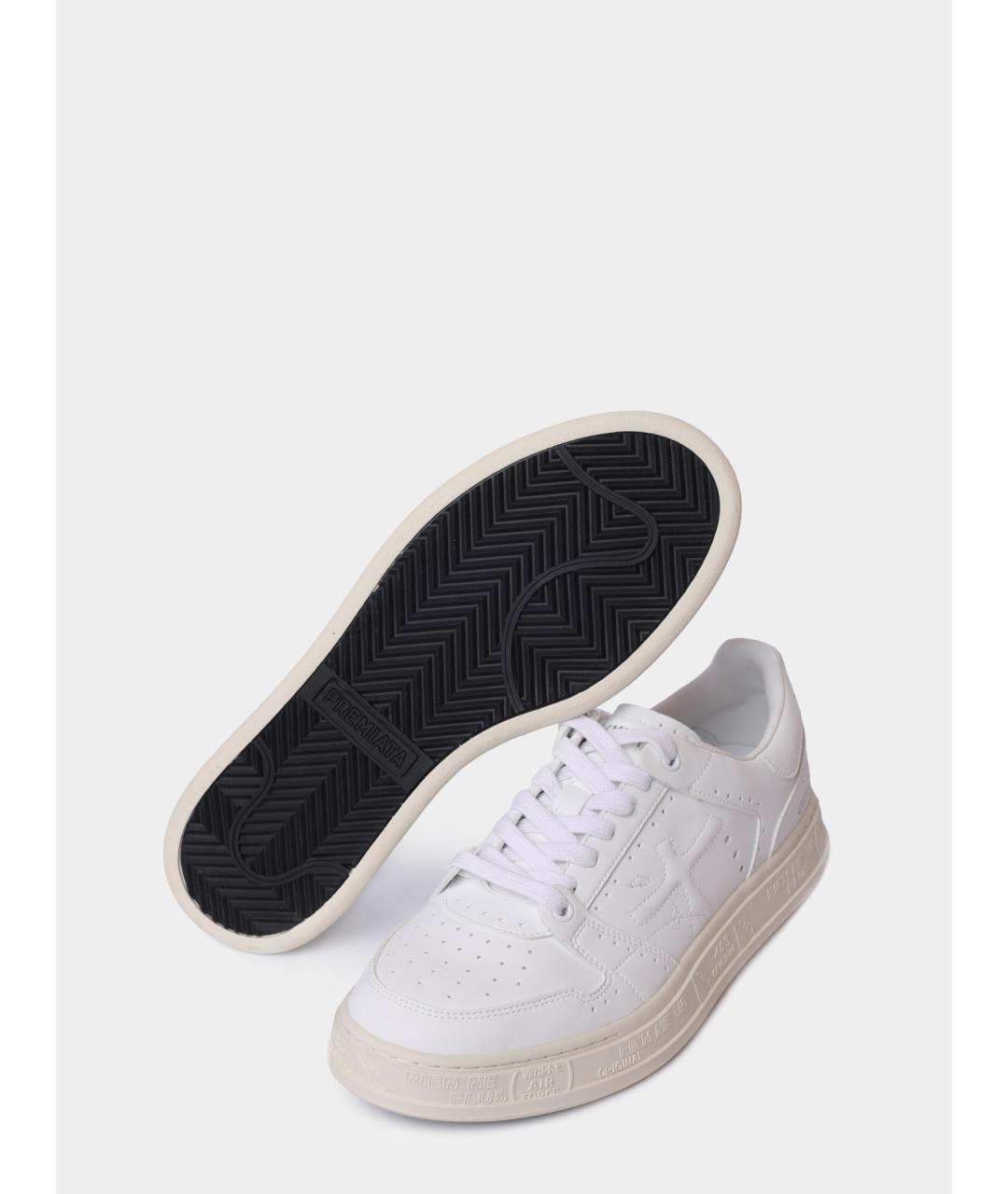 PREMIATA Белые кожаные низкие кроссовки / кеды, фото 4