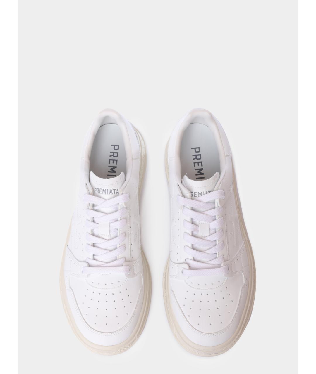 PREMIATA Белые кожаные низкие кроссовки / кеды, фото 3