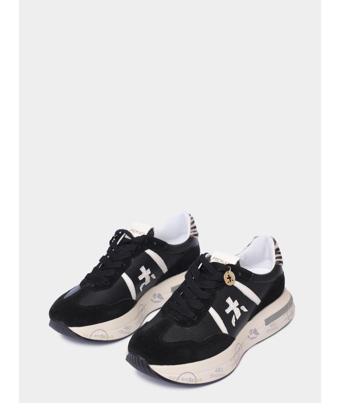PREMIATA Черные кожаные кроссовки, фото 2