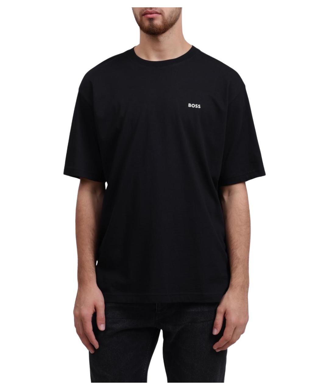 HUGO BOSS Черная хлопковая футболка, фото 1