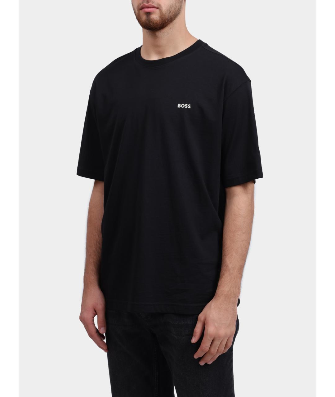 HUGO BOSS Черная хлопковая футболка, фото 3