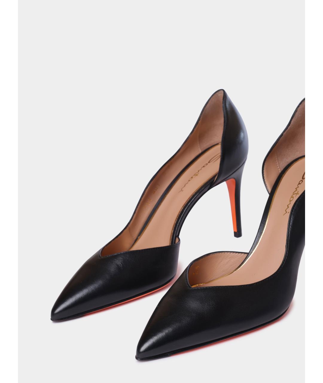 SANTONI Черные кожаные туфли, фото 3