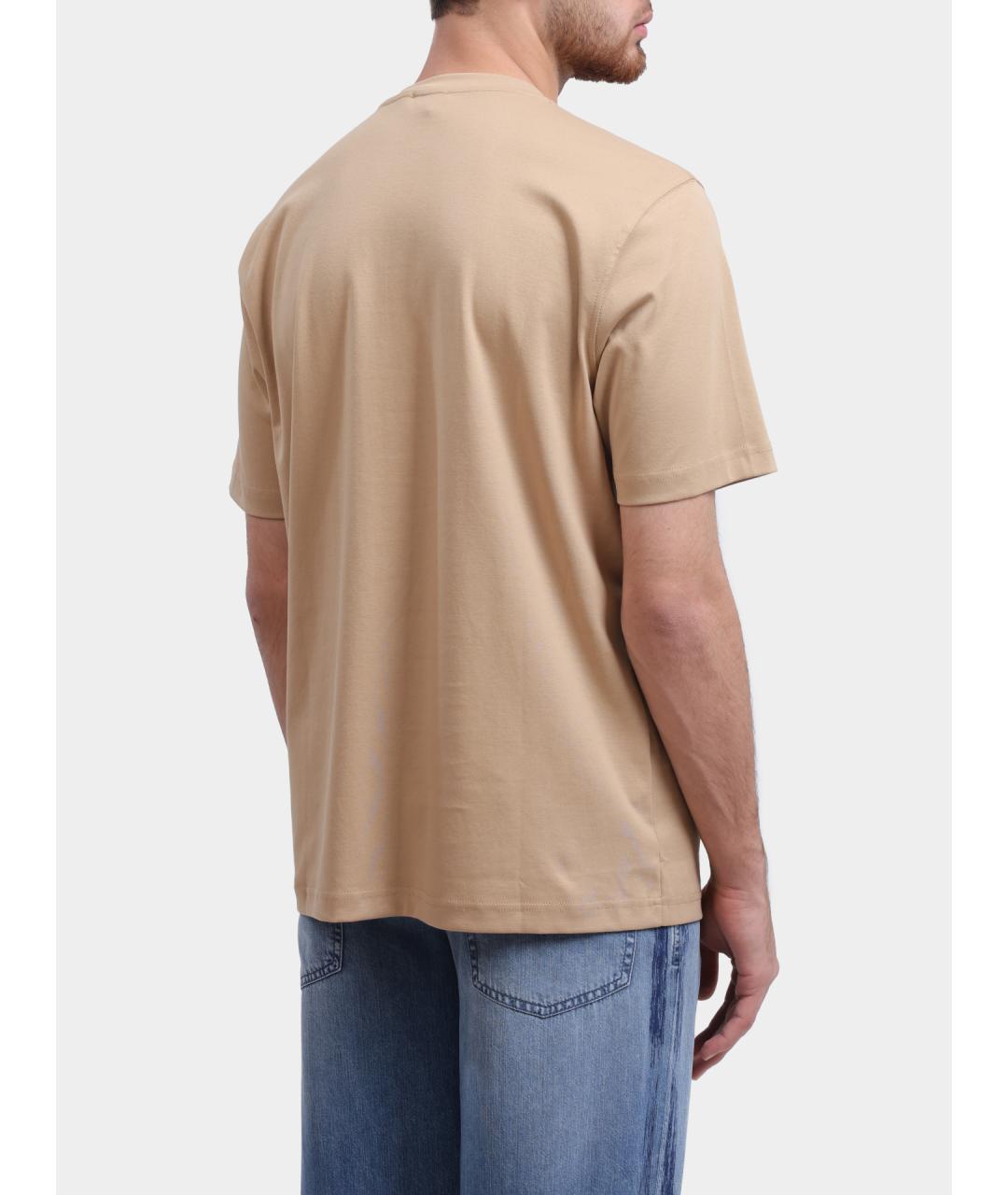DIESEL Коричневая хлопковая футболка, фото 5