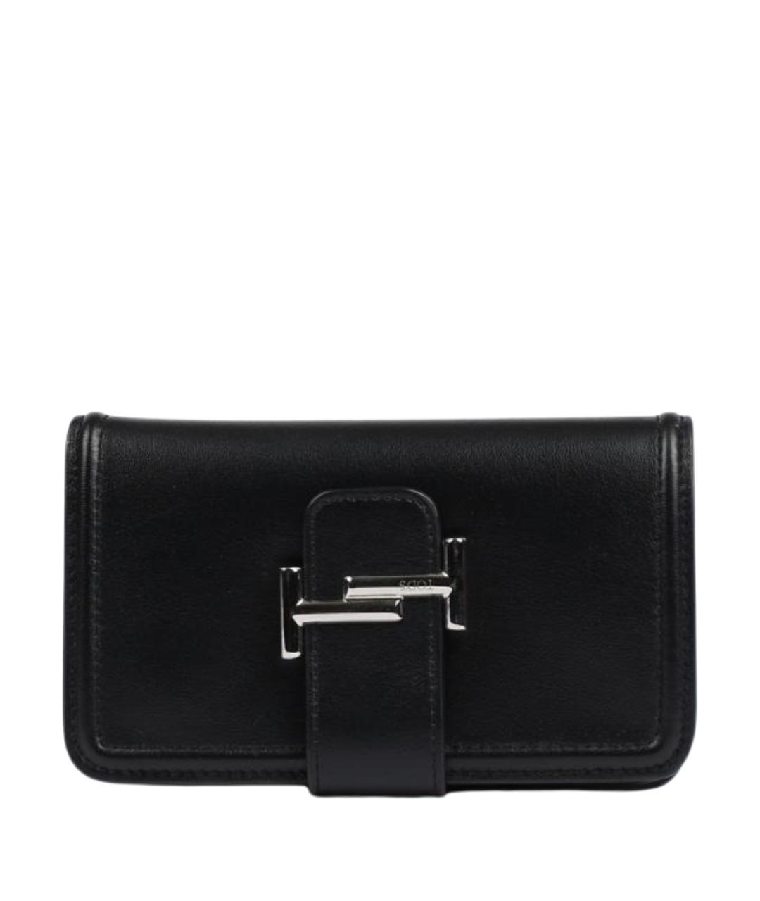 TOD'S Черный кожаный кошелек, фото 1