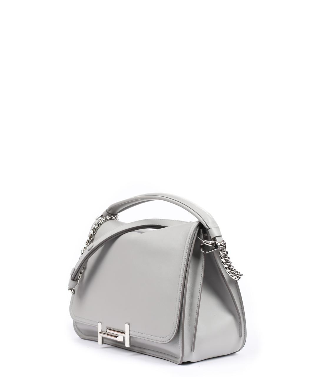 TOD'S Серая кожаная сумка через плечо, фото 2