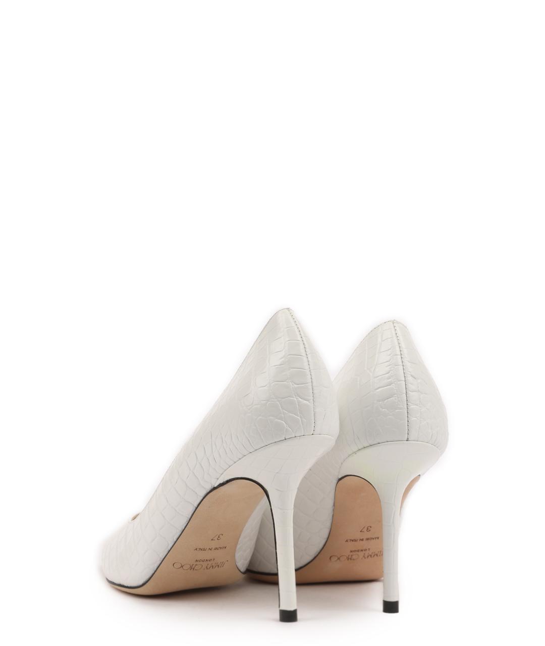 JIMMY CHOO Белые кожаные туфли, фото 3