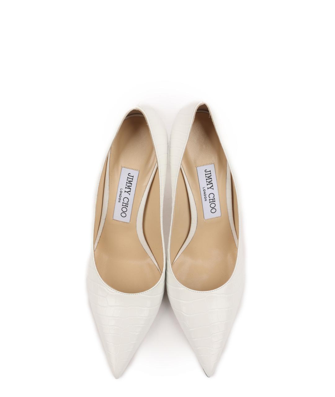 JIMMY CHOO Белые кожаные туфли, фото 4