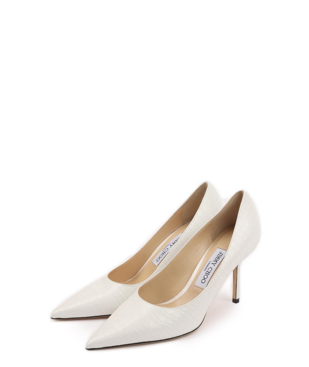 JIMMY CHOO Белые кожаные туфли, фото 2