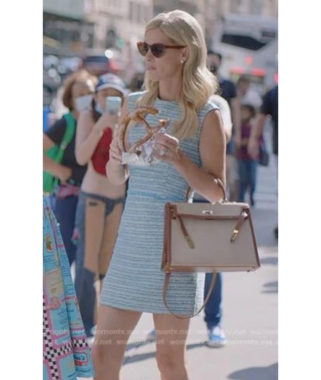 BALENCIAGA Голубое ацетатное повседневное платье, фото 8