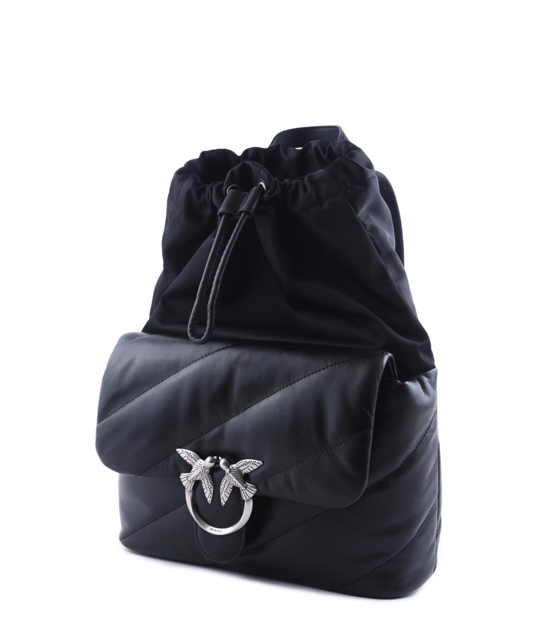 PINKO Черный кожаный рюкзак, фото 4