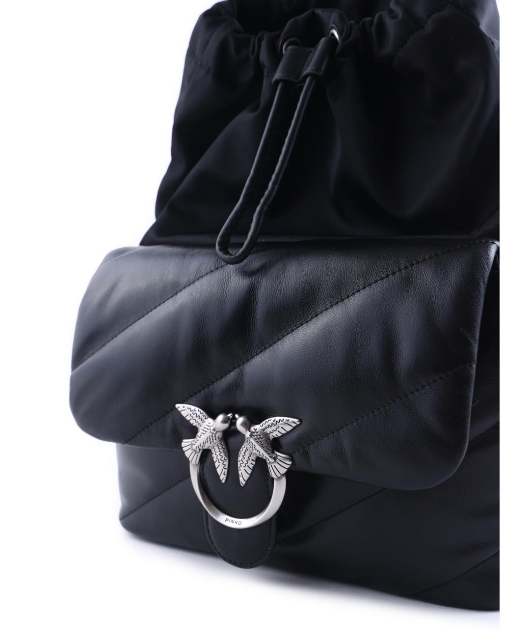 PINKO Черный кожаный рюкзак, фото 2