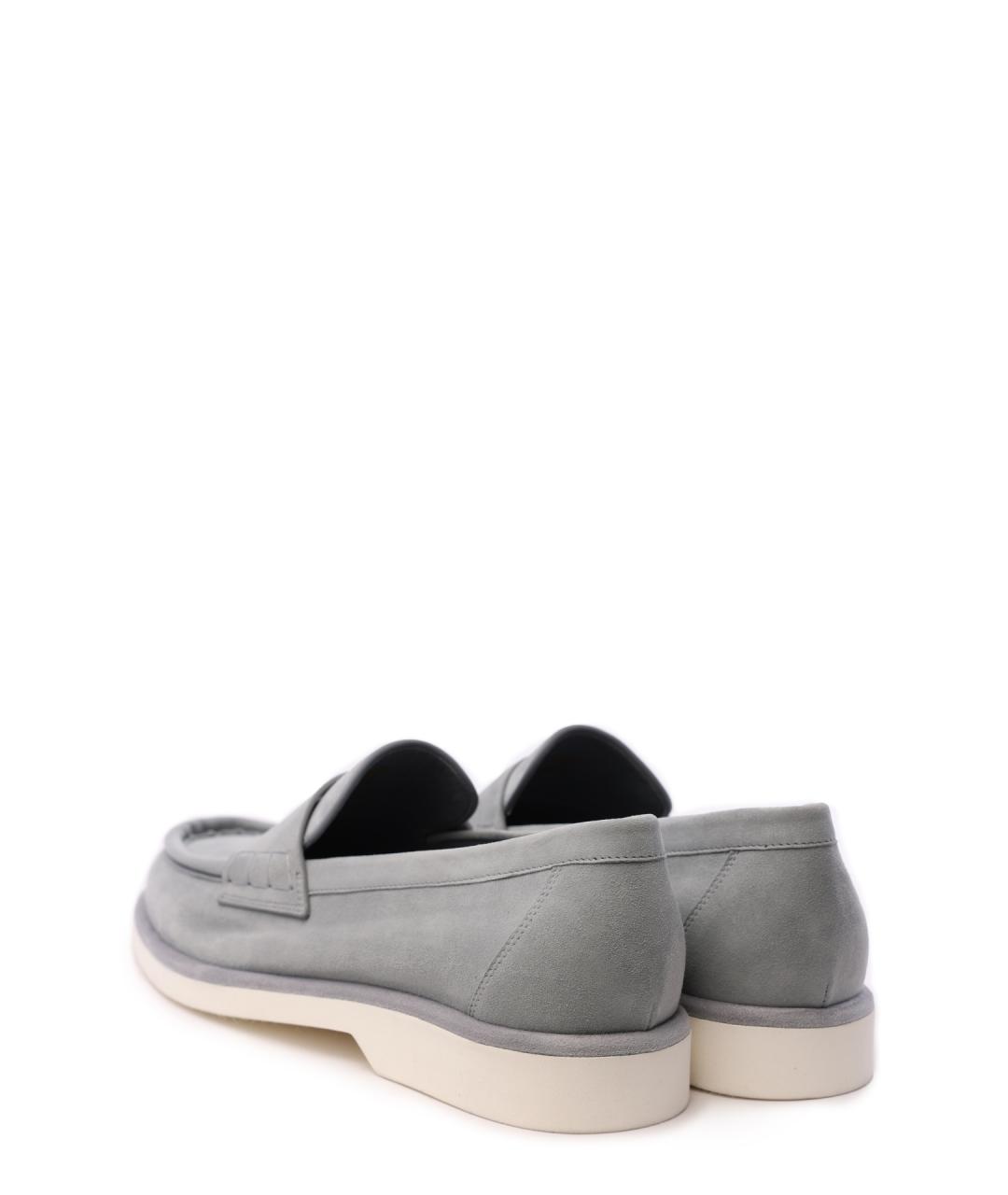SANTONI Серые замшевые лоферы, фото 3