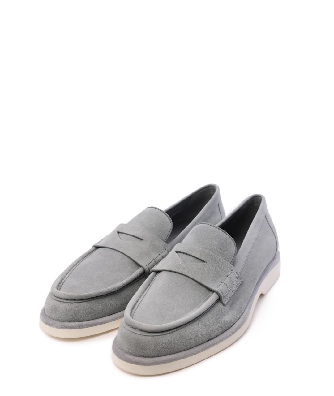 SANTONI Серые замшевые лоферы, фото 2