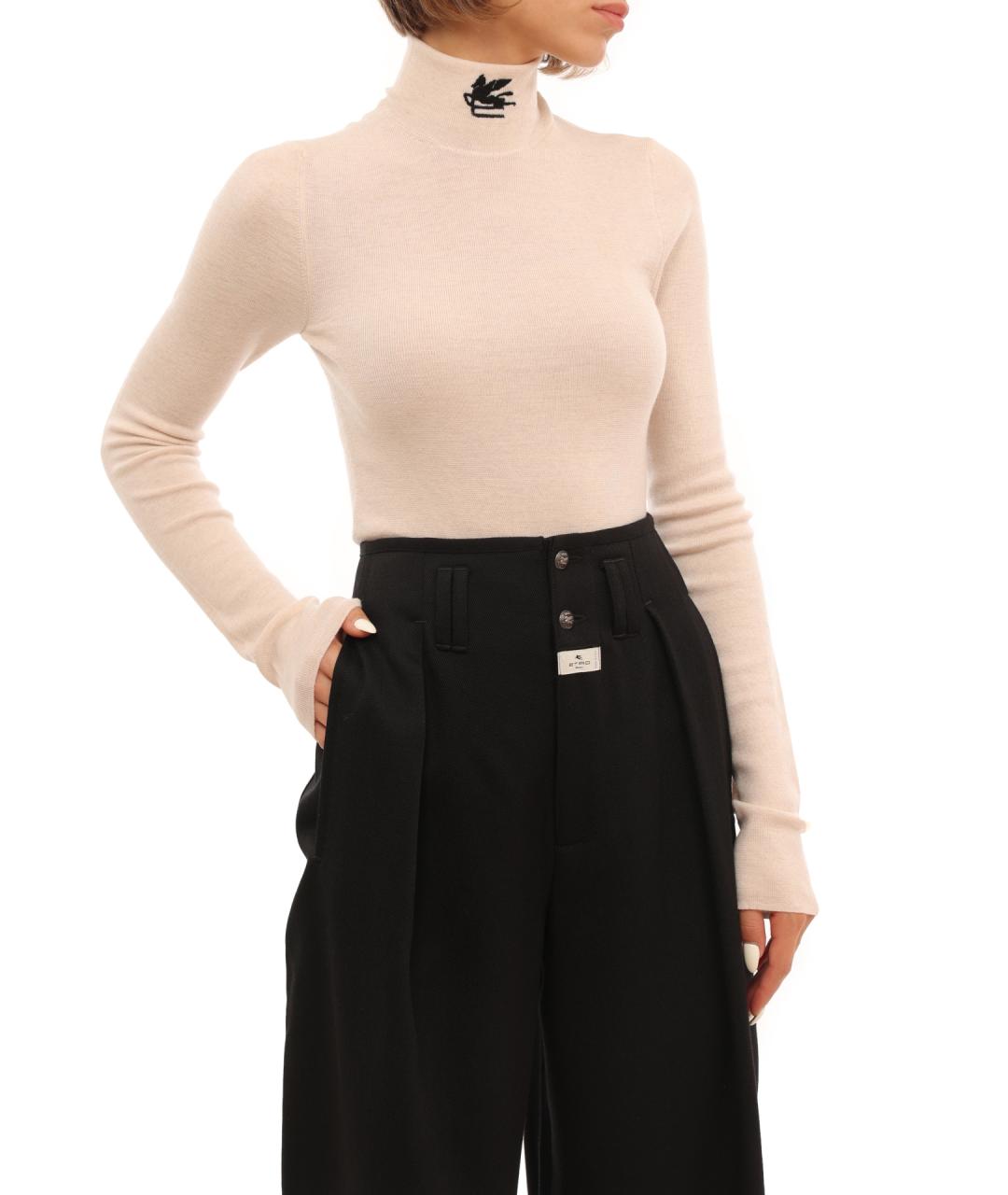 ETRO Бежевая шерстяная водолазка, фото 5