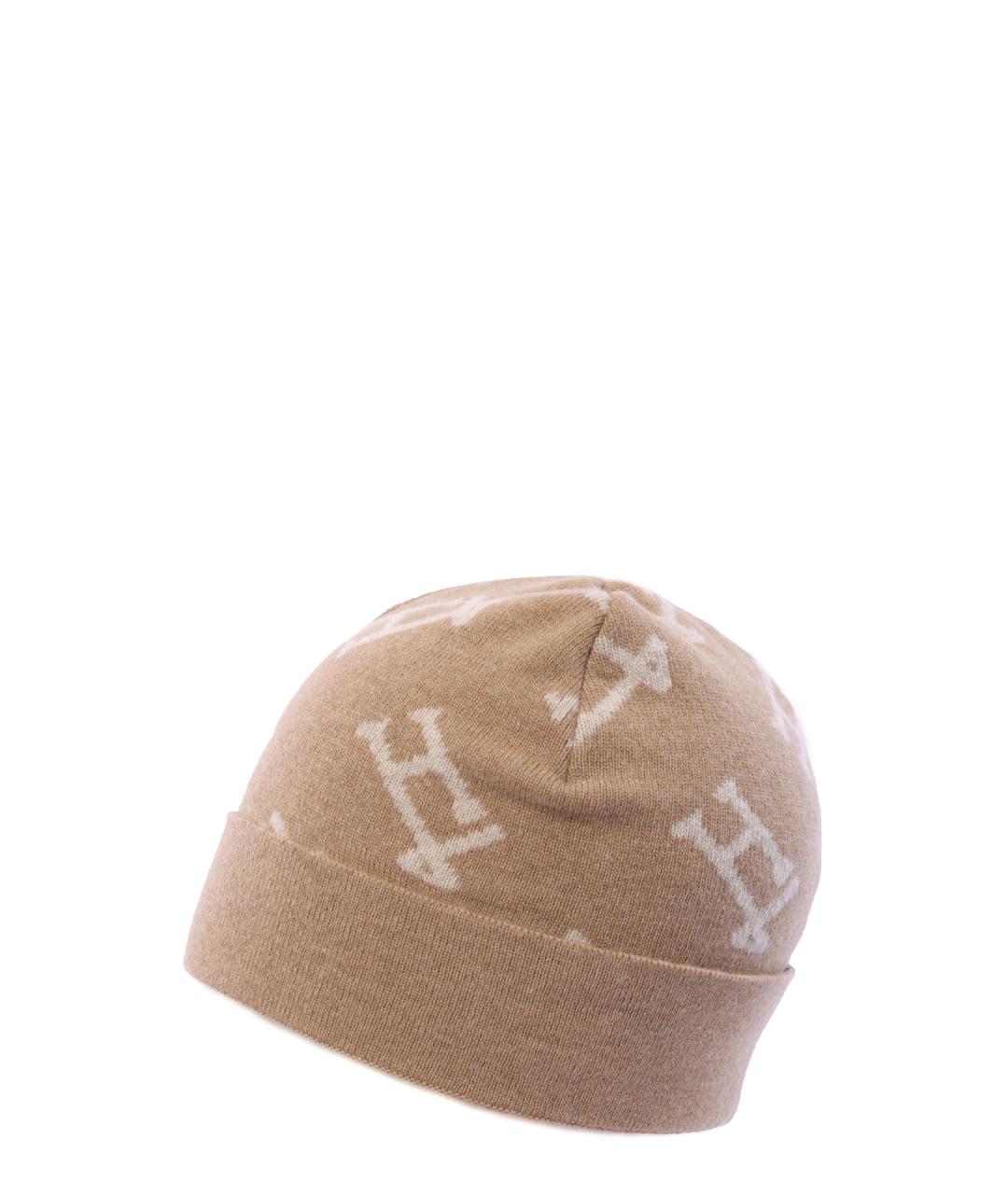 HERNO Бежевая шерстяная шапка, фото 2