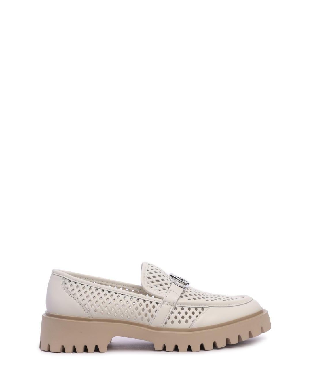 LIU JO Белые кожаные лоферы, фото 1