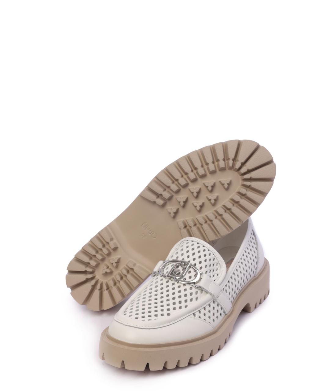LIU JO Белые кожаные лоферы, фото 5
