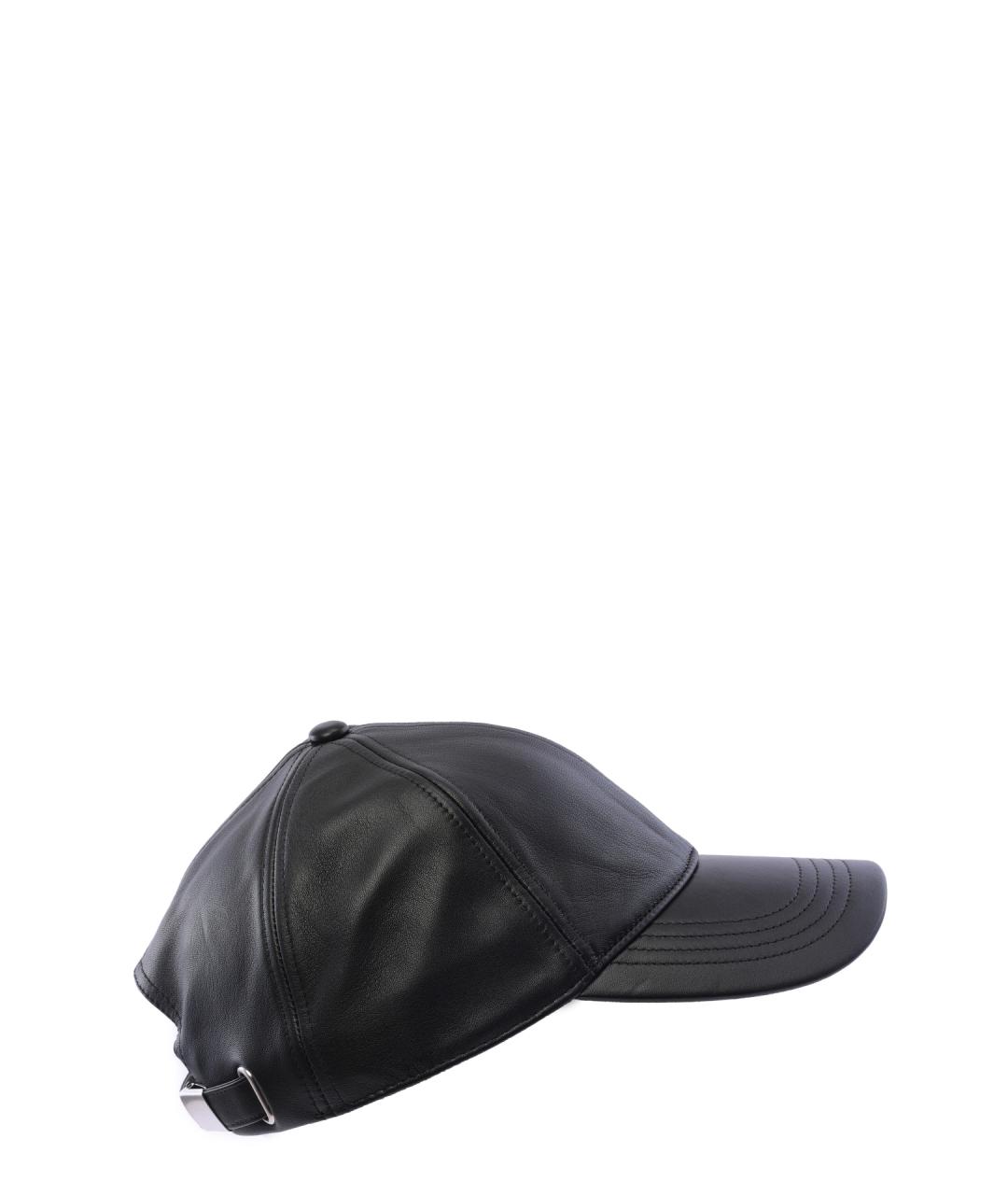 DIESEL Черная кожаная кепка/бейсболка, фото 3