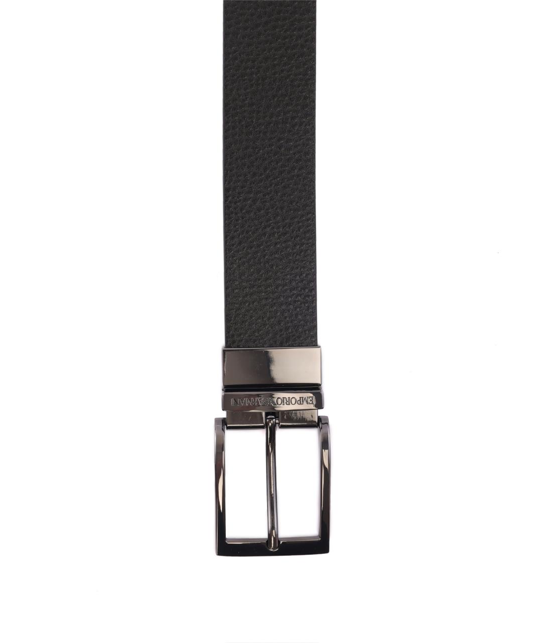 EMPORIO ARMANI Черный кожаный ремень, фото 3