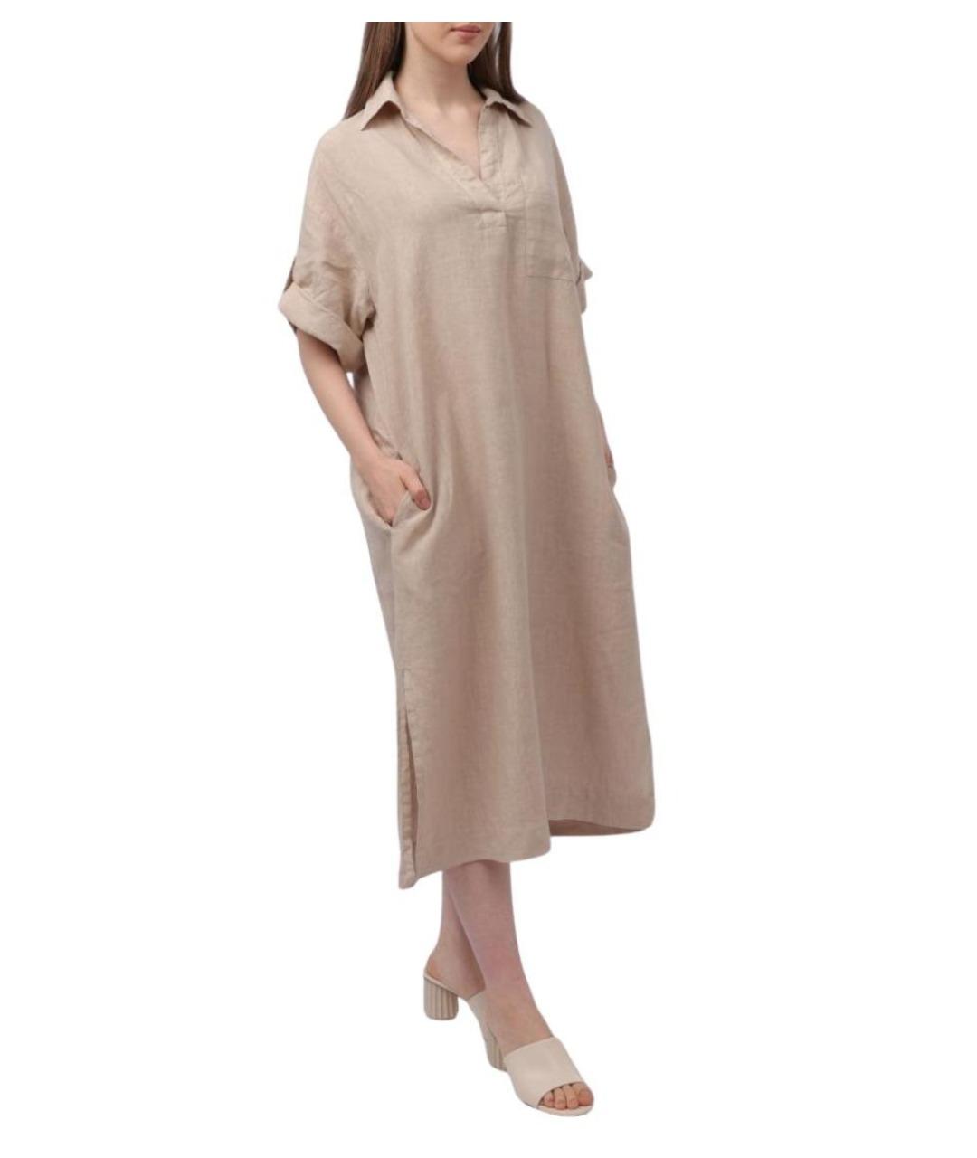 PESERICO Бежевое повседневное платье, фото 1