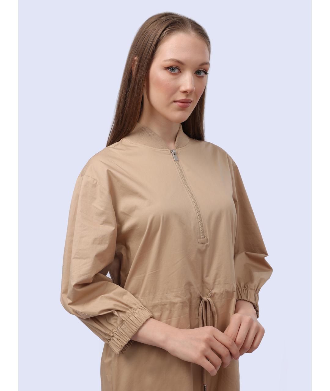 PESERICO Бежевое повседневное платье, фото 5