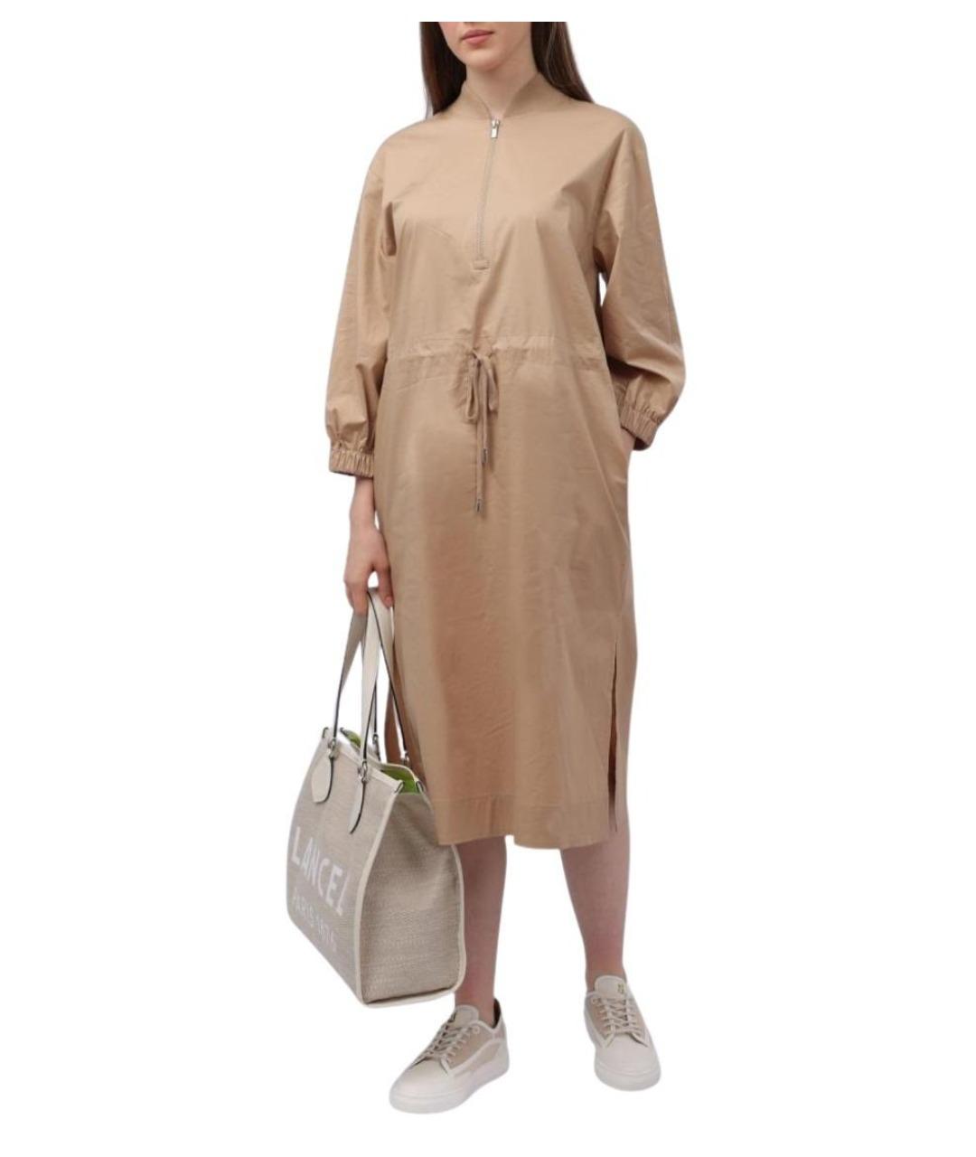 PESERICO Бежевое повседневное платье, фото 1