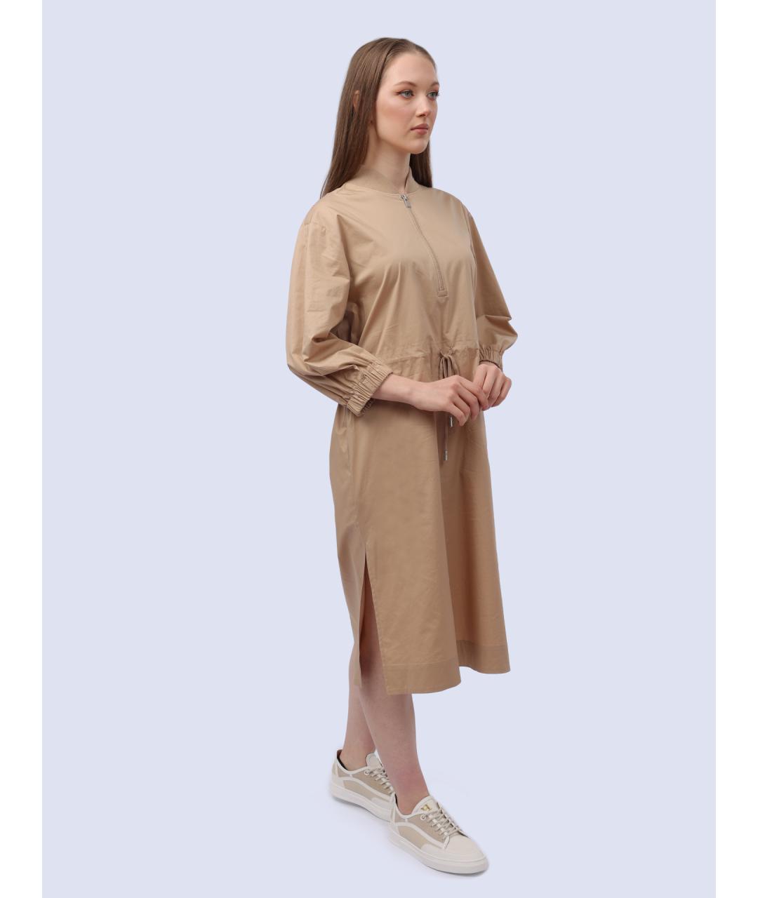 PESERICO Бежевое повседневное платье, фото 4