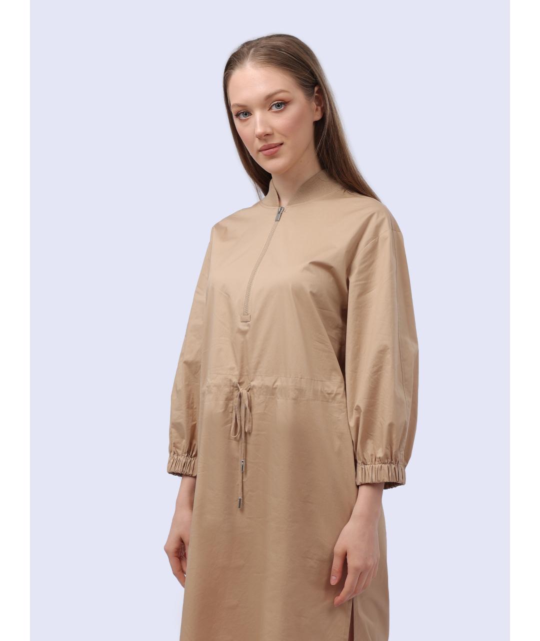 PESERICO Бежевое повседневное платье, фото 2