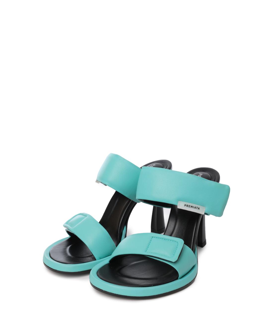 PREMIATA Бирюзовые кожаные мюли, фото 2