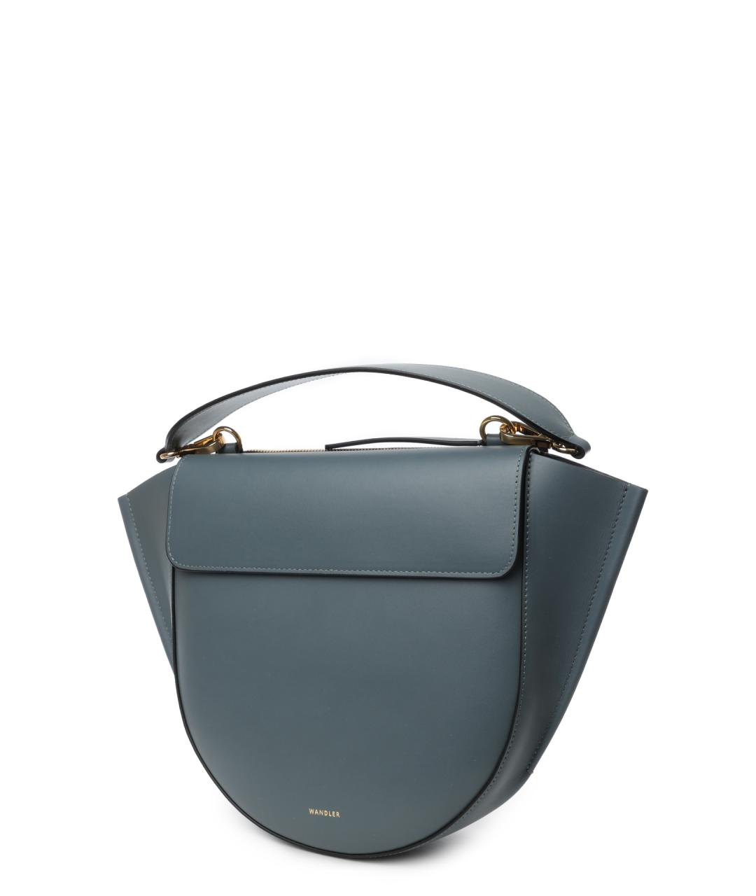 WANDLER Синяя кожаная сумка через плечо, фото 3