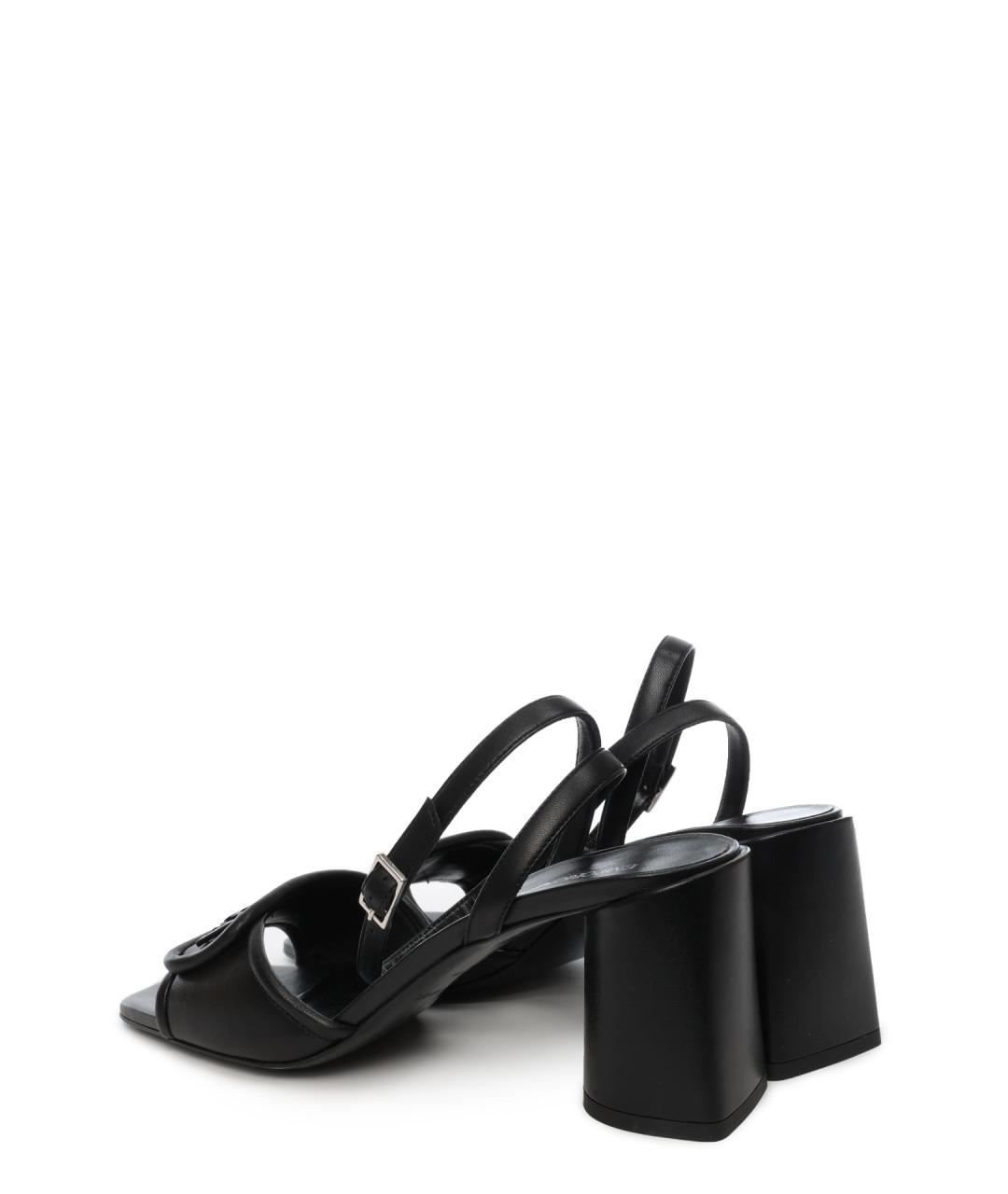 EMPORIO ARMANI Черные кожаные босоножки, фото 3