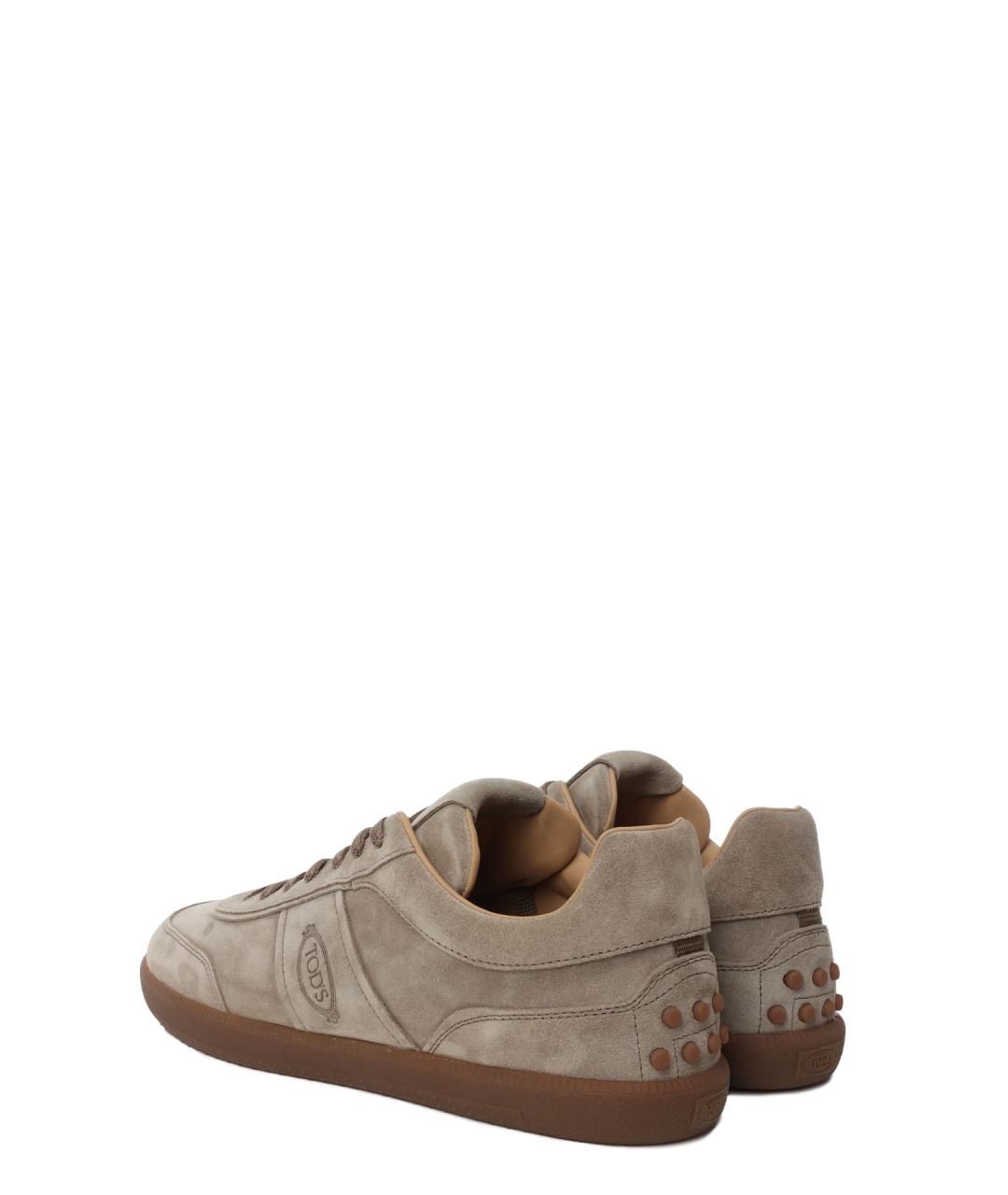 TOD'S Коричневые замшевые низкие кроссовки / кеды, фото 3