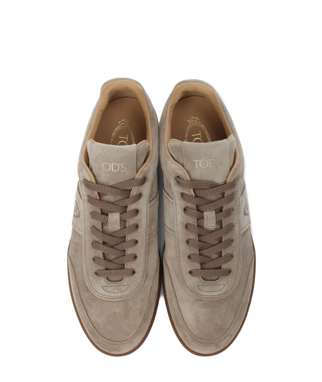 TOD'S Коричневые замшевые низкие кроссовки / кеды, фото 5