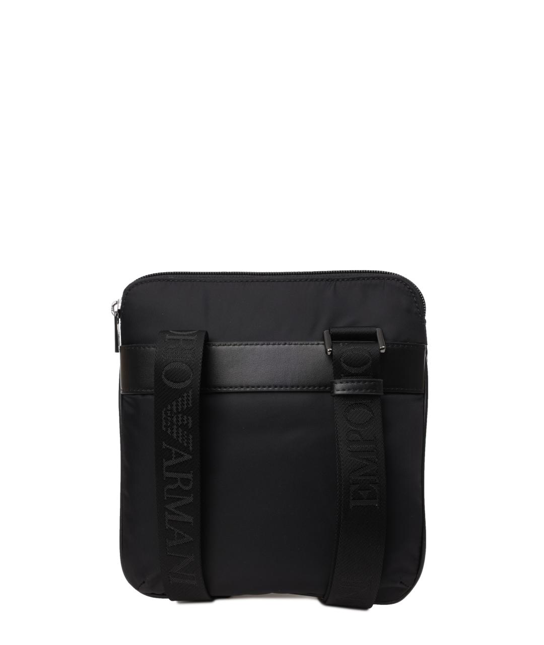 EMPORIO ARMANI Черная тканевая сумка на плечо, фото 3
