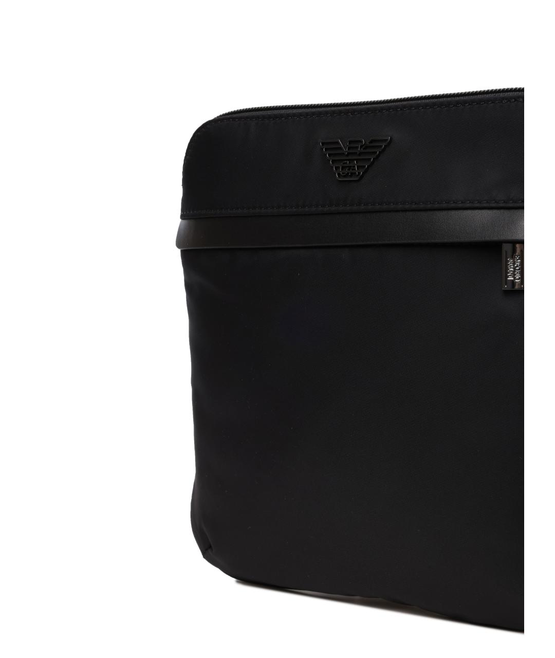 EMPORIO ARMANI Черная тканевая сумка на плечо, фото 4