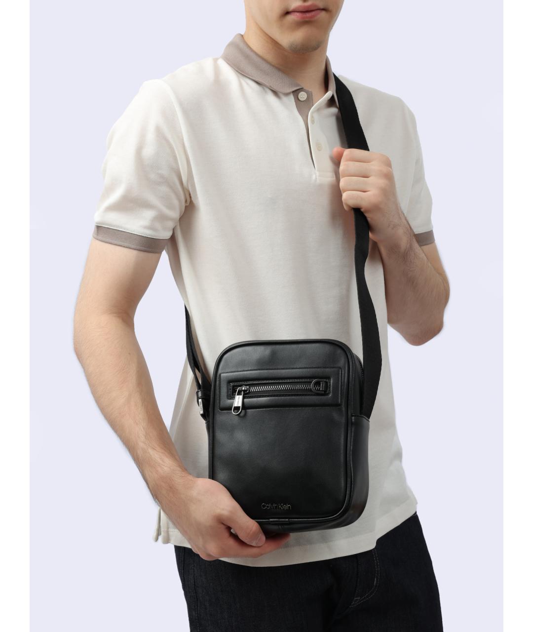 CALVIN KLEIN Черная сумка на плечо, фото 5