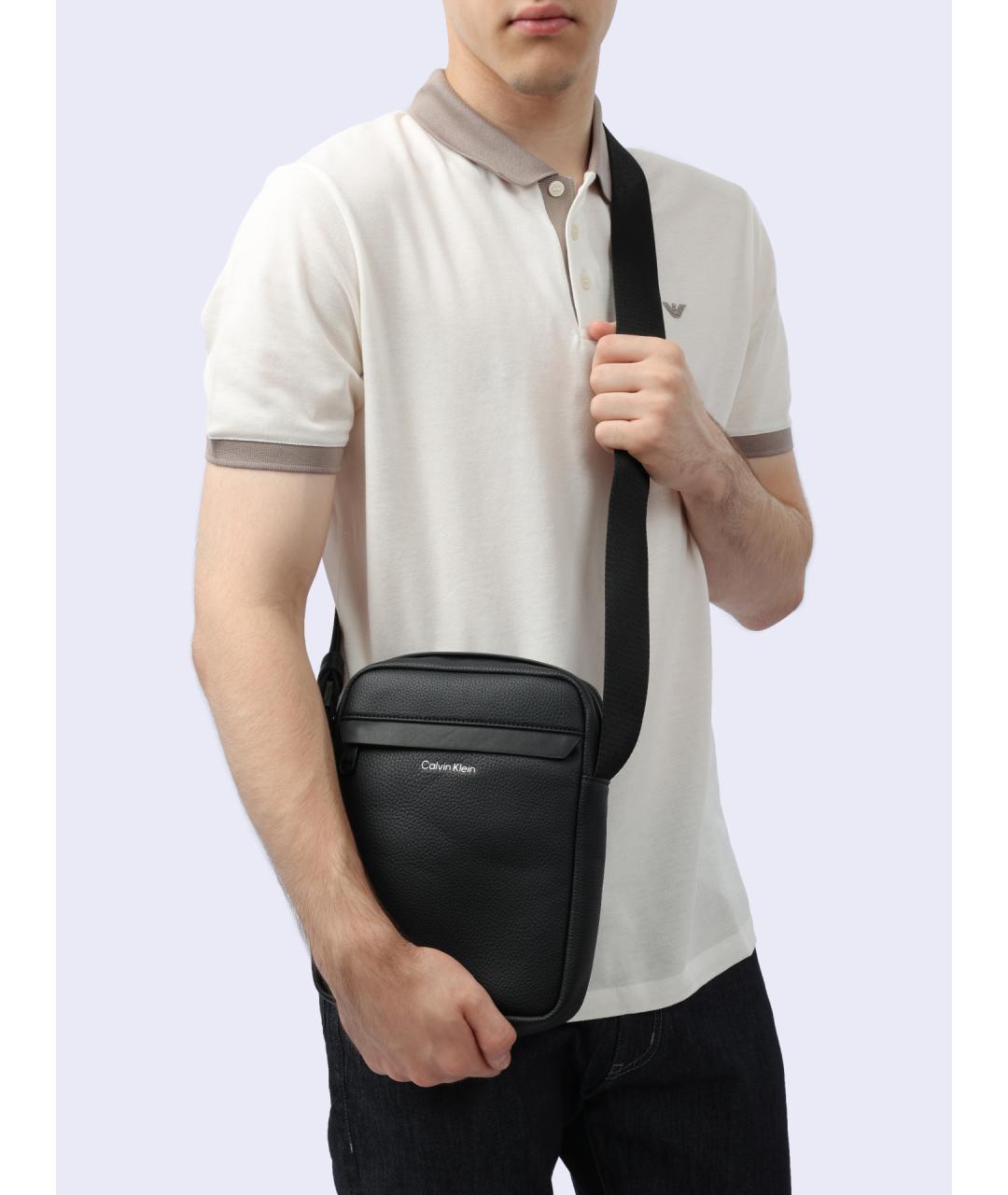 CALVIN KLEIN Черная сумка на плечо, фото 5