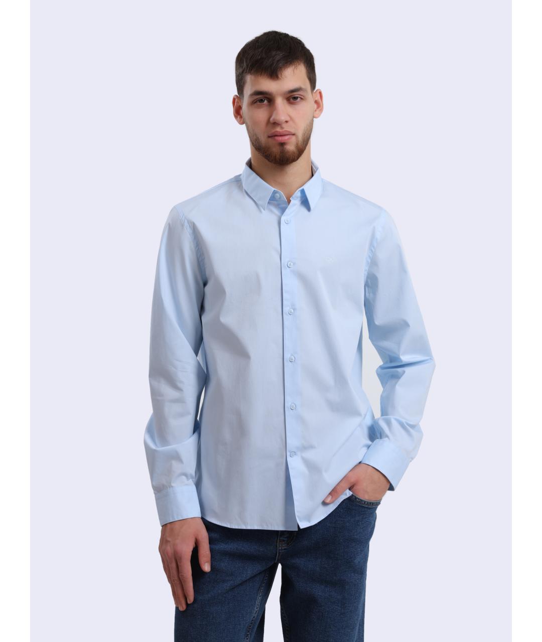 CALVIN KLEIN Голубая хлопковая кэжуал рубашка, фото 2