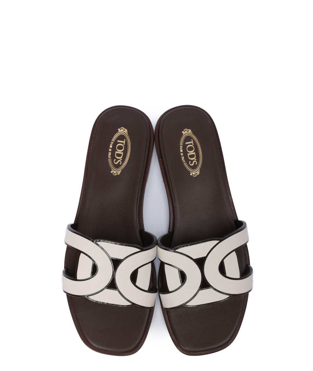 TOD'S Белые шлепанцы, фото 4