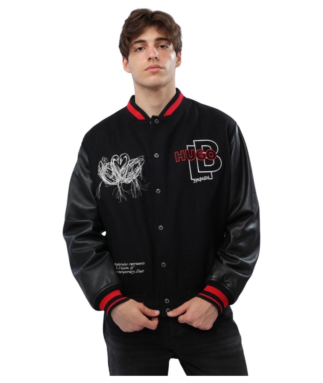 HUGO Черная шерстяная куртка, фото 6