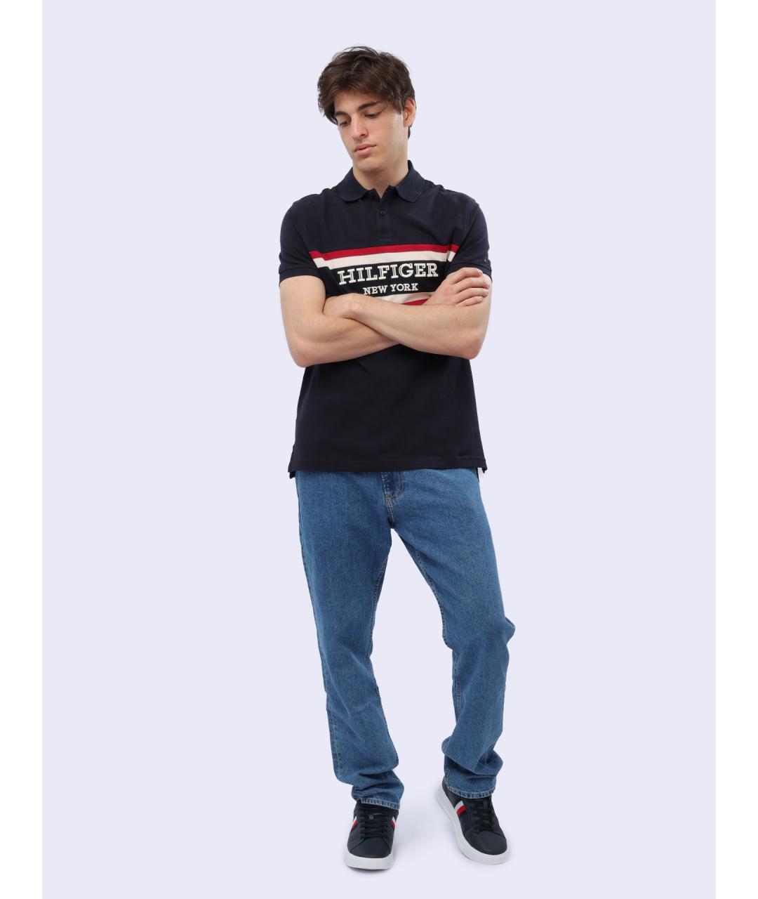 TOMMY HILFIGER Синее поло с коротким рукавом, фото 2